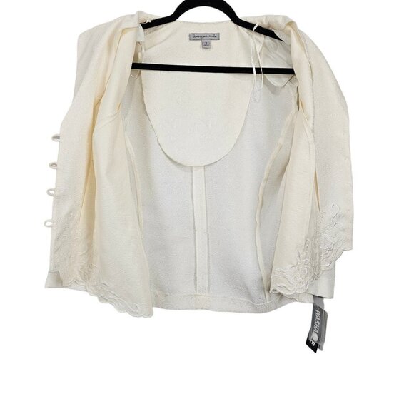 Danny And Nicole Cream Embroidered Two Piece Jacket And Dress - Picture 6 of 16